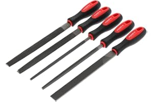 GEDORE red Feilensatz, 5-teilig, Spezialstahl, Inkl. Kunststofftasche, 2-Komponenten-Griff, Rot/Schwarz