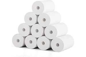 PAIVSUN 10 Rollen Thermopapier für Kinderkamera und Mini Drucker, Weiß Nachfüllpapier für Kinder Sofortbildkameras, BPA Frei Druckpapier, Beste Wahl für Sofortdruckkameras (57mm * 30mm * 8.2m)