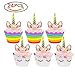 Price comparison product image Rocita Set of 24 Unicorn Cupcake Toppers and Wrappers Double Sided Kids Party Cake Decorations
