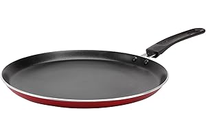 PRADEL HERITAGE Pradel crepiere Aluminium pressé Ø 28 cm - Revêtement anti-adhésif - Coloris Rouge métallisé - Poêle à crêpes tous feux dont induction, poele crepe induction, poele a crepe.