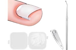 KINDOYO 40 Stück Eingewachsene Zehennägel Set - Ingrown Zehennagel Korrektur Behandlungsset, Korrekturstreifen für Eingewachsener Zehennägel mit Nagelknipser und Nagelpicker, für Fußpflege Behandlung