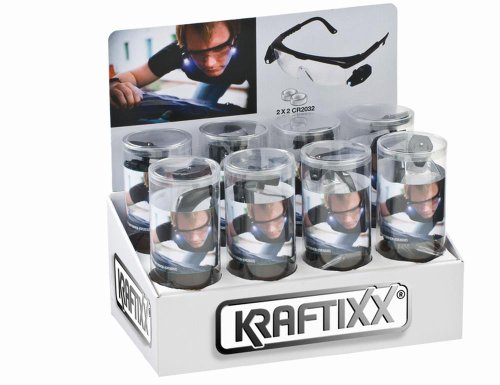 kwb LED Arbeitsbrille 947690 (mit Zwei Separat Schaltbaren, Flexibel einstellbaren LED's, mit Größenverstellung Am Bügel) , 1 Stück,