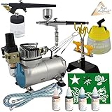 UMFANGREICHES, NÜTZLICHES ZUBEHÖR: AIRBRUSH-HOLDER, REINIGUNGSSET Profi-AirBrush 3in1 Cleaning-Pot, 5er-SET REINIGUNGSBÜRSTEN sowie ANSCHLUSSZUBEHÖR (Airbrush Adapter/ Schnellkupplung, Druckluftschlauch, Schlauchadapter, Aufbewahrungsboxen u.v.m.)