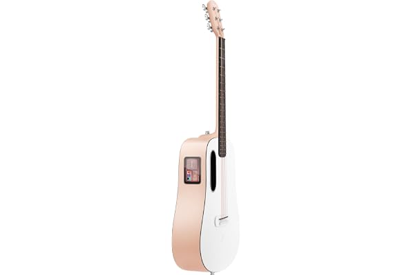 LAVA ME Play Guitares acoustiques électriques avec sac de transport idéal, guitare intelligente en fibre de carbone (91,4 cm, pêche clair et blanc givré)