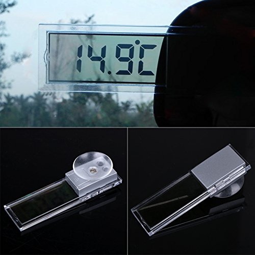 DOMYBEST Indicateur de Température Numérique LCD Transparent Thermomètre Intérieur Extérieur pour Voiture