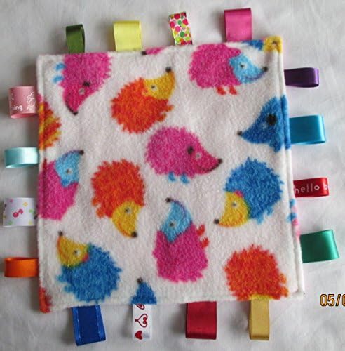 Baby taggie security comfort blanket - Pink Hedgehog