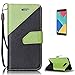 Produktbild CaseHome Samsung Galaxy A5 2016/A510F PU-Leder Etui (mit Frei HD Schirm-Schutz) Stilvoll Elegant Muster Gedruckt Entwurf Stoßfest Rutschfest Schutz Brieftasche Fall Abdeckung Schale Haut Stoßstange Magnetischer Flip Stand-Funktion mit Handschlaufe und Kreditkarten-Steckplätze Passen für Samsung Galaxy A5 2016/A510F-Schwarz und Grün