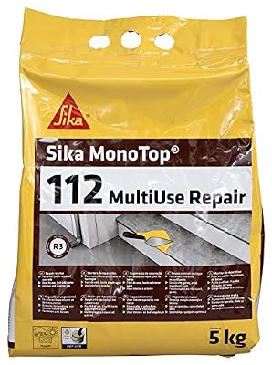 Sika Monotop 112 MultiUse Repair - Mortier R4 fibré pour réparation et ragréage - 5kg - Gris