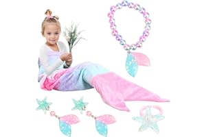 BITOYO Kinder Meerjungfrau Decke, Meerjungfrauendecke in Farbverlauf Warmes Decken Geburtstagsdekor für Zimmer, Wohnzimmer und Sofa, Ideal für Mädchen, Feiergeschenk (Meerjungfrau)