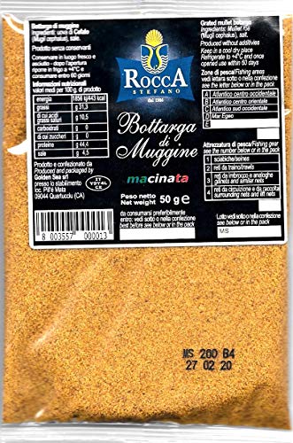 Rocca Bottarga grattugiata muggine in sacchetto 50 GM La migliore della Sardegna