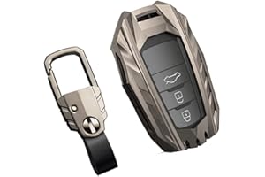 Otai Aleación de Zinc + TPU + Cuero Carcasas para Llaves de Coche Cubierta para Toyota Camry Corolla C-HR RAV4 Prado 2016-2021 Prius Prime Carcasa de Control Remoto (Gris)