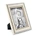 Produktbild Bilderrahmen Shabby-Chic Landhaus-Stil Weiss 10x15 cm Massivholz mit Glasscheibe und Zubehör / Fotorahmen