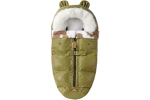 YILWNNCSE d'hiver Chancelières Universelle pour Poussettes,Accessoire Poussette,Sac de Couchage Bébé Hiver Chaud,Coupe-Vent, Imperméable, Résistant au Froid, Lavable (Vert)