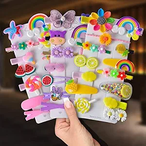 Kashishs 12 Pcs Multi Unicorn Ice Cream Hair Clips Set Baby Hairpin For Kids Girls Toddler Barrettes Hair Accessories (Rendom Colour)