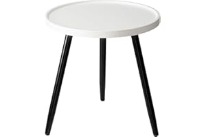 danpinera Round Side Table with Fabric Storage Basket, Metal Side Small Bedside Table Nightstand with Removable Tray Top for Living Room, Bedroom, Nursery, Laundry, Gold