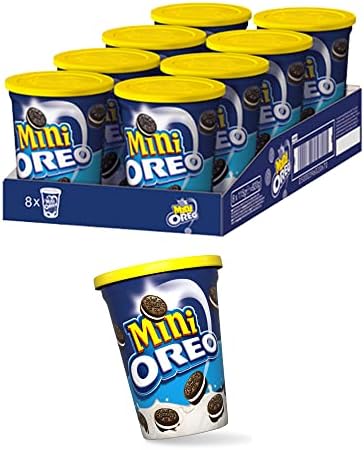 Oreo Original Mini, Piccoli Biscotti al Cacao Ripieni di Crema al Gusto Vaniglia, 8x115g (8 confezioni da 115g)