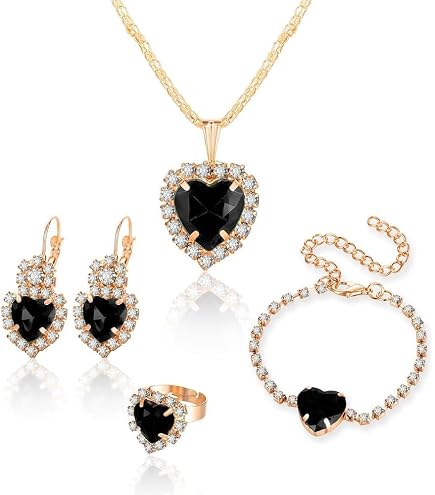 Orecchini A Giacca Vintage Con Cuore In Cristallo E Strass Argento Per Donne