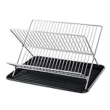 Étagères verticales Porte-vaisselle Forgé De Fer For Sécher Le Support De Rangement Plat De Cuisine Pliage Grille De Drain En Forme De X Installation facile et rapide (Color : Black)
