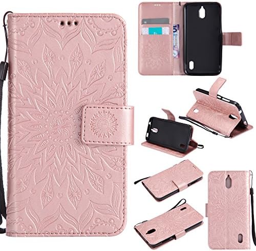 For Huawei Y625 Case [Rose Gold],Cozy Hut [Wallet Case] Magnetic Flip Book Style Cover Case ,High Quality Classic New design Sunflower Pattern Design Premium PU Leather Folding Wallet Case With [Lanyard Strap] and [Credit Card Slots] Stand Function Folio Protective Holder Perfect Fit For Huawei Y625 (5,0 Inch) - Rose gold