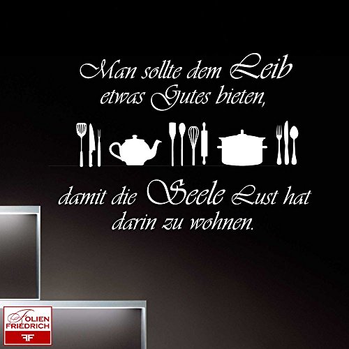 Wandtattoo W356 Man sollte dem Leib… – Wohnzimmer (58×40 cm) schwarz - 3