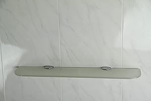 BSM MARKETING Étagère en verre avec bords arrondis - 3 tailles : 300 mm, 400 mm, 500 mm - 3 coloris : transparent, Blanc, Noir - Pour salle de bain, Cuisine, Chambre à coucher