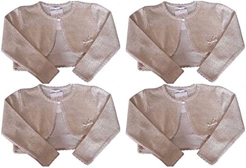 Visara Baby Girls Glitter Bolero Christening Wedding Special Occasion Gold 0-8 Years (2-3 Years, Gold)