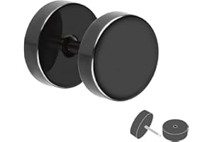 Treuheld® | Fake Plug Ohrstecker aus Titan - 6 Größen - Schwarz