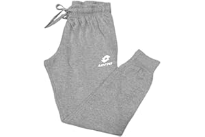 Lotto Pantalone Uomo in Cotone Felpato, Pantalone Tuta Uomo Felpato Sportivo Uomo