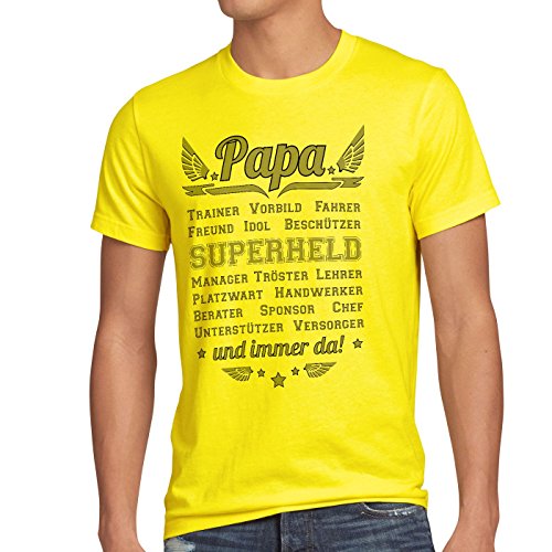 style3 Papa Vorbild Superheld und immer da! Herren T-Shirt Vater Vatertag Trainer, Größe:M;Farbe:Gelb style3 Papa Vorbild Superheld und immer da! Herren T-Shirt Vater Vatertag Trainer, Größe:M;Farbe:Gelb