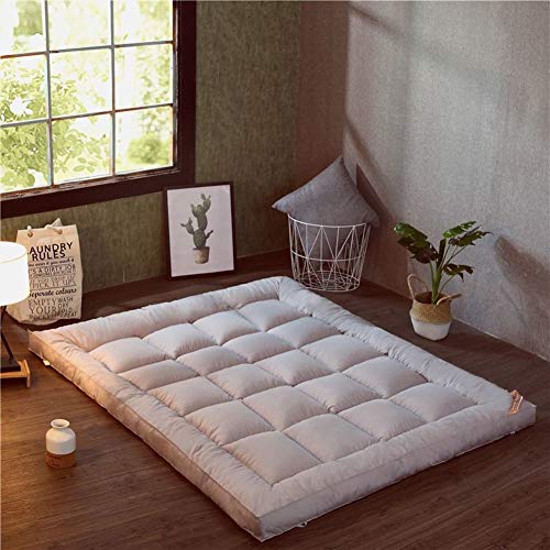 HM&DX Pieghevole Materasso da Terra Tatami, Addensare Trapuntato Morbido Antidecubito Materasso futon Dormire Tappetino per Dormitorio Camera da Letto -Grigio 200x220cm(79x87inch)
