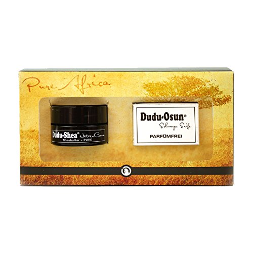 Set de regalo - Dudu de Osun Pure Perfume libre de Jabón Fragrance Negra Free 25 g + Dudu de Karité 100% pura sheabu tter Natural - Crema de 15 ml