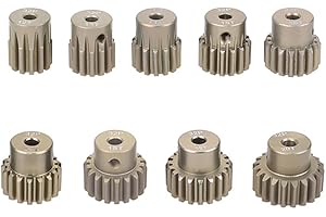 PYFORE 3pcs 32p m0.8 3.175 mm 12T 13T 14T 15T 16T 17T 18T 19T 20T Aluminium Alloy Metal Pinion Motor Gear pour 1/10 RC Model Car (13T-15T-17T)