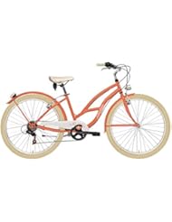 'Bicicleta Cicli Adriatica Cruiser de mujer, estructura de acero, rueda de 26, cambio Shimano de 6 velocidades, talla 45, melocotón