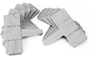 easylife lifestyle solutions Faux Cobbled Stone Garden Edging | Realistic, Instant fit creates a neat & tidy border around your Lawn Path or Garden | W24xH10cm with a 13cm Spike | From Pack of 10