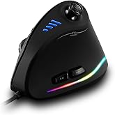Zelotes Ergonomik Fare,10000 DPI Dikey Oyuncu Faresi,11 Programlanabilir Tuş Bilgisayar Faresi,USB Kablolu Faresi,Gaming Mous