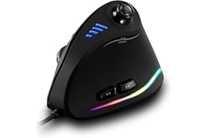 ZELOTES Mouse Ergonomico Verticale con Joystick,10 000 DPI (5 Livelli),11 Pulsanti Programmabili,Mouse Gaming Cablato,USB Ottico con Filo,per PC, Laptop