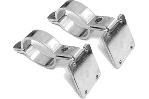 Abrazaderas de manillar de dirección de repuesto universal para los altavoces estéreo de los sistemas de audio de motocicleta Aileap (cromo, abrazadera de dirección de 1,25 a 1,5 pulgadas)