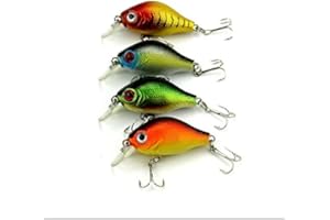LENPABY 8 pcs/lot Mini Crankbaits Flottant Panfish Leurres Manivelle Basse Pêche Appâts 5.5 cm / 2.16"/ 8g