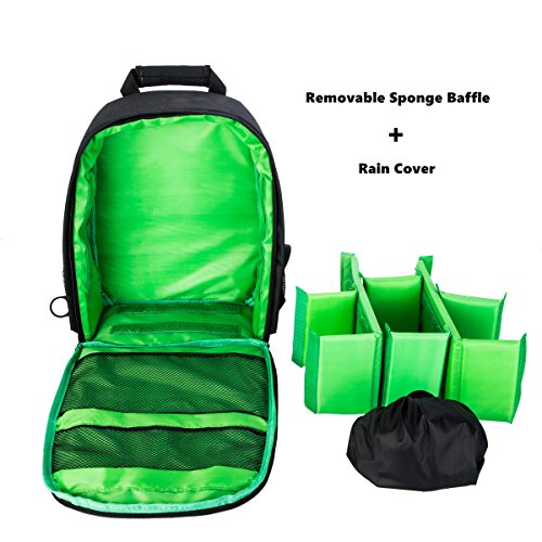 Sac d appareil Sac    Dos pour Cam  ra VOSMEP Imperm  able Backpack Camera Bag Sac d   paule en Nylon 33 12 5 26 5 Multi Fonction Anti Choc pour DSLR Canon Nikon Sony EOS Olympus Samsung Pentax SLR Accessoires Fujifilm Voyageant Photographie Noir Vert DC1