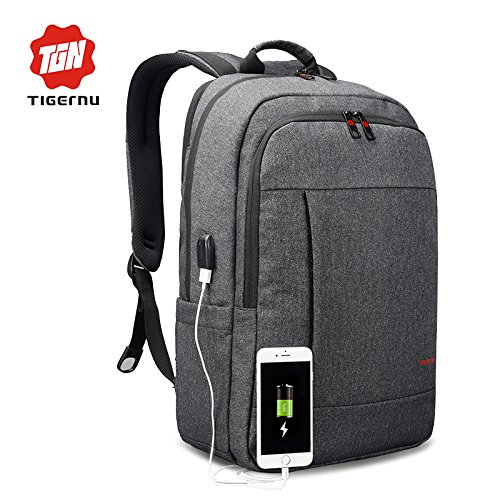 Kirando’s Premium Business Computer Rucksack – Diebstahl-Sicherung – USB-Anschluss z.B. für Power-Bank – 2 Farben – bis 15,6 Zoll – Audio-Kabel Zuführung – Getränke-Halterung – Testsieger 2017 - 4