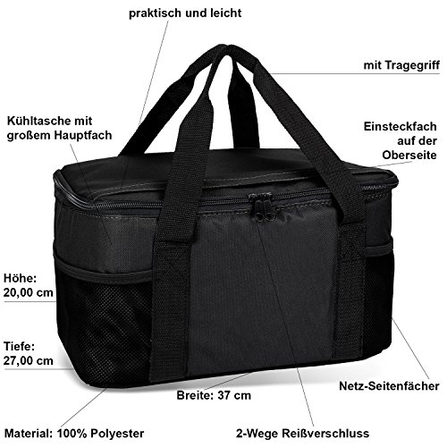 Praktische, leichte Kühltasche mit großem Hauptfach und 2-Wege Reißverschluss - 6