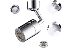 Wondsea Embout pour Robinet de Cuisine,Robinet avec filtre de pulvérisation,720° robinet de filtre de pulvérisation rotatif universel,mousse enrichie en oxygène, filtre filet à 4 couches