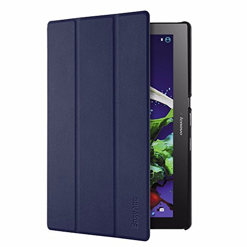 EasyAcc Lenovo Tab 2 A10-70 / Lenovo TAB3 10 Plus / Tab 2 A10-30 Hülle, Ultra Dünn Hochwertiges PU Leder Case – mit Standfunktion und Automatischem Schlaf Funktion für Lenovo TAB3 10 Plus/ Tab 3 10 Business/ Tab 2 A10-70/ A10-70F/ A10-70L / Tab 2 A10-30/ A10-30F/ A10-30L (Dunkelblau, Kunstleder, Ultra Dünn) - 2