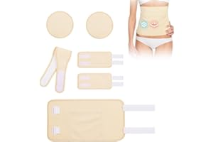 AOOWU Zestaw do nakładania okładów z olejem rycynowym, 6 sztuk wielokrotnego użytku, organiczny bawełniany okład z olejem rycynowym, organiczny okład kompresyjny z olejem rycynowym na talię, szyję