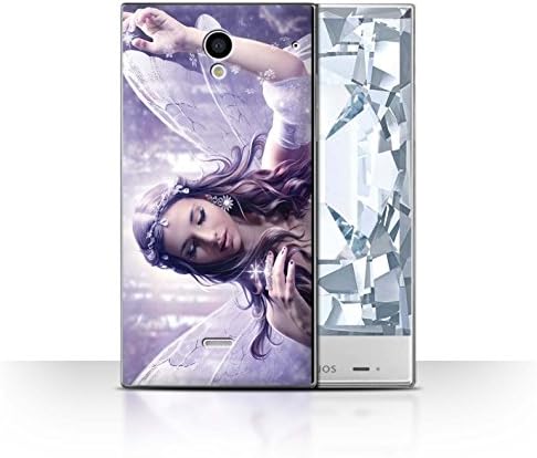Official Elena Dudina Phone Case / Cover for Sharp Aquos Crystal/306SH / Heavenly Snowflake Design / Elegant Fairies Collection