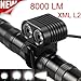 Produktbild HCFKJ 8000Lumen 2x CREE XM-L2 LED Radfahren Vorderrad Fahrrad Licht Scheinwerfer Scheinwerfer