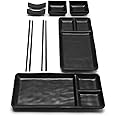 Goliber 8 Piece Japanese Style Sushi Plate Set - Includes 2 Sushi Plates and Soy Sauce Bowls, 2 Chopsticks, 2 Chopstick Holders Sushi Set for 2 Sushi Kit - Sushi Tableware Set -Melamine Sushi Dishes