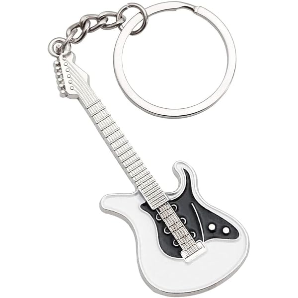 Lot De 8 Porte-clés Guitare Électrique En Métal - Multicolore - Cadeau Musique - Accessoire Déco