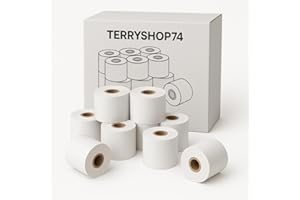 TERRYSHOP74 Rotoli Termici 57mm x 30m Anima 12mm – Confezione da 10 Rotolini per Registratore di Cassa, POS e Stampanti Fiscali – Carta Termica Alta Qualità Senza Bisfenolo A (BPA Free)