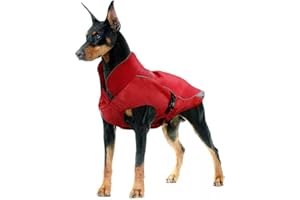 GENERIC Waterproof Dog Coat Winter Warm Jacket, Dog Windproof Waterproof Coat with Fleece Lining Thicker Section, Adjustable Winter Warm Dog Jacket, Suitable for Dogs (Red, XL)